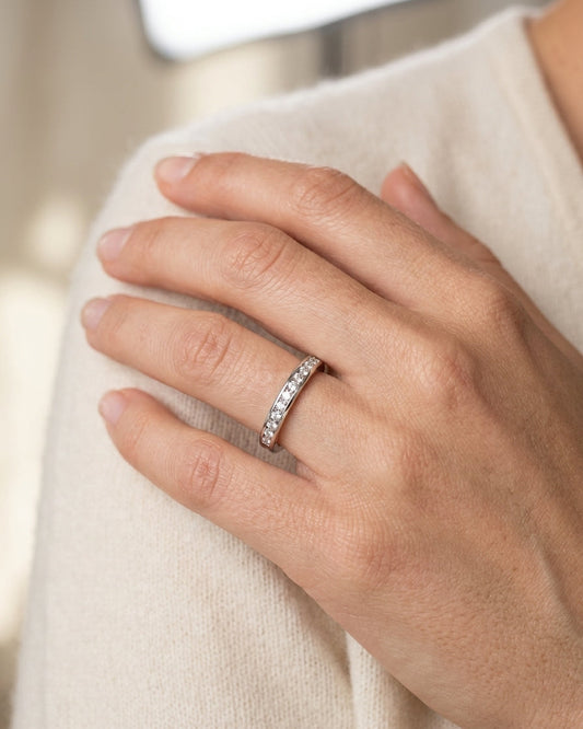 Eternity Band / Wedding Ring — Luxury Bridal Jewelry Close-up | Generated by Modelize