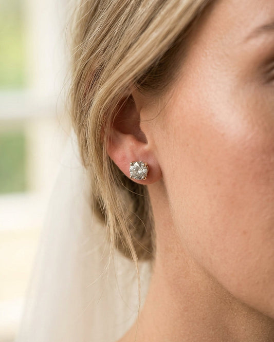 Diamond stud earring — Luxury Bridal Jewelry Close-up | Generated by Modelize