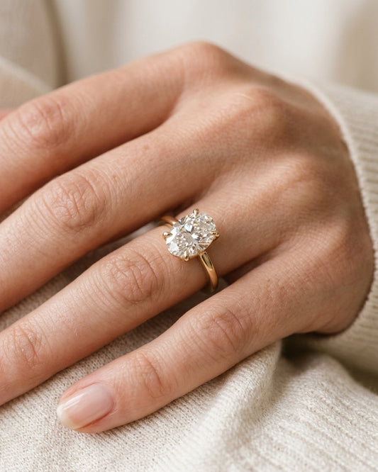 Oval Diamond Engagement Ring — Luxury Bridal Jewelry Close-up | Generated by Modelize