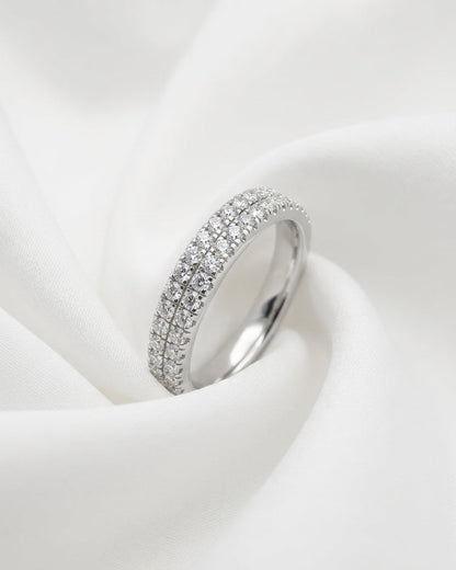 Double-row diamond band — Minimalist White Cloth Jewelry Set | Generated by Modelize