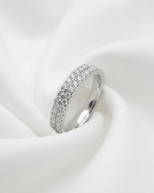 Double-row diamond band — Minimalist White Cloth Jewelry Set | Generated by Modelize