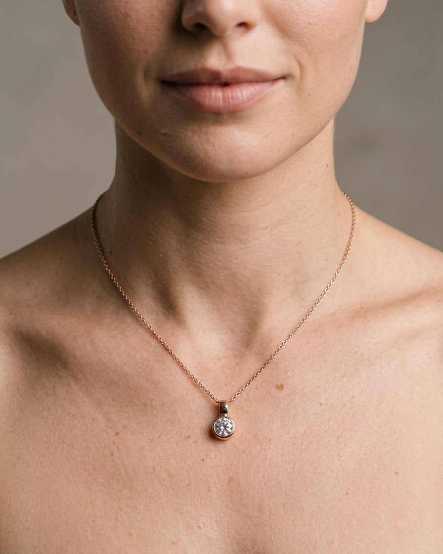 Pendant Necklace — Luxury Bridal Jewelry Close-up | Generated by Modelize