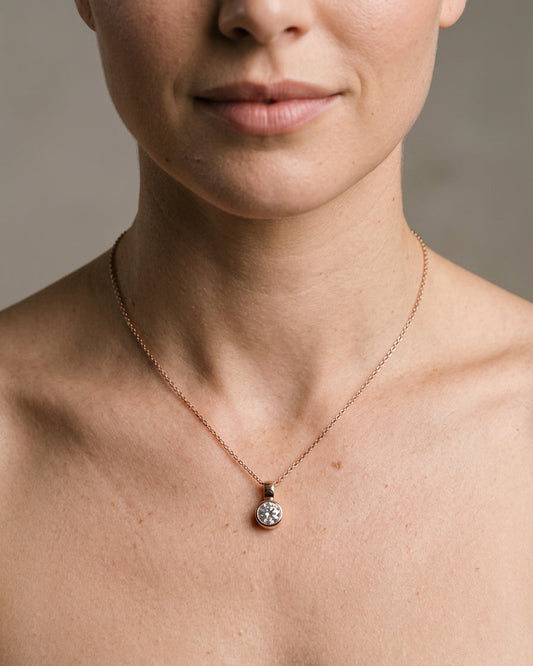 Pendant Necklace — Luxury Bridal Jewelry Close-up | Generated by Modelize