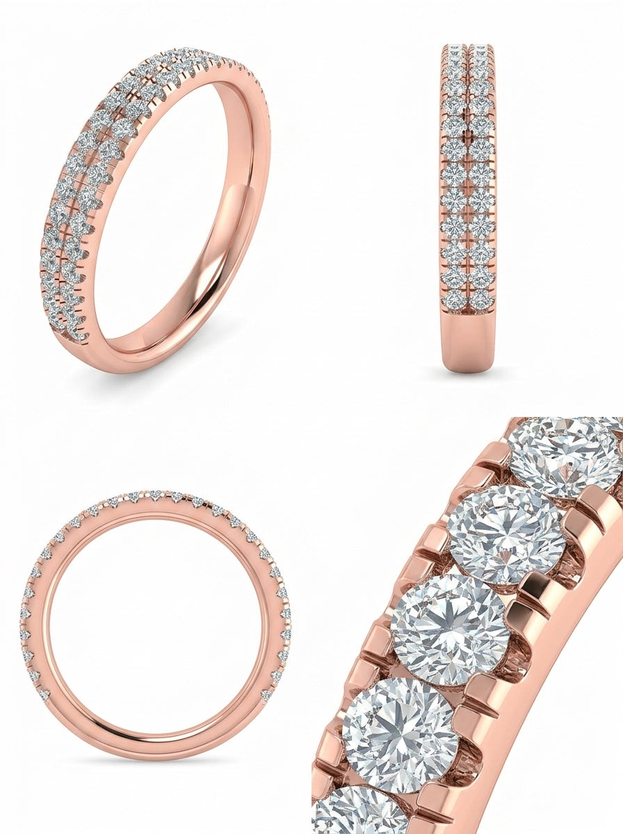 Double-row pavé ring — Product shot | Generated by Modelize