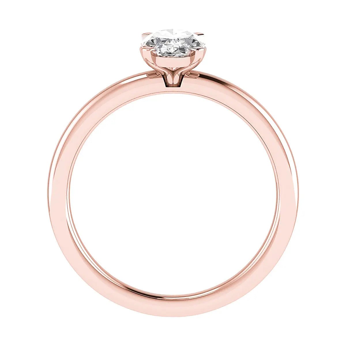 Oval Lab Grown Diamond Low Set | 18K Rose Gold - Lester & Brown