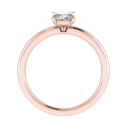 Oval Lab Grown Diamond Low Set | 18K Rose Gold - Lester & Brown