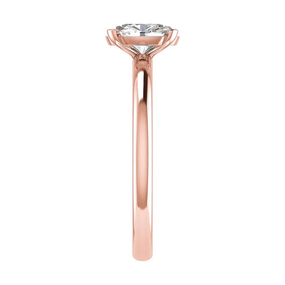 Oval Lab Grown Diamond Low Set | 18K Rose Gold - Lester & Brown