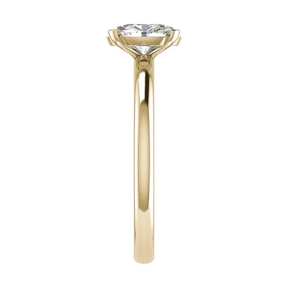 Oval Lab Grown Diamond Low Set | 18K Yellow Gold - Lester & Brown