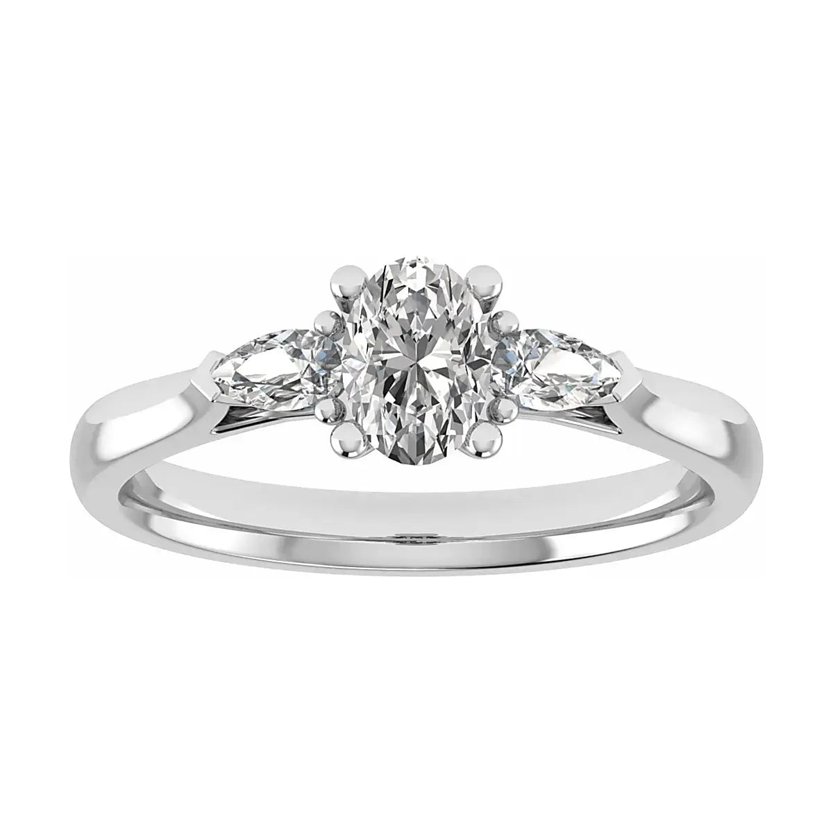 Oval & Pear Platinum Lab Grown Diamond Trilogy - Lester & Brown