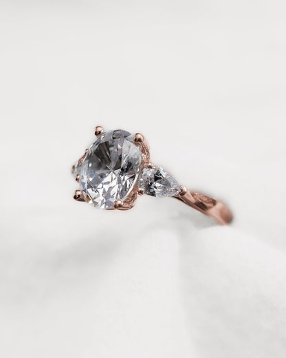 Oval & Pear Rose Gold Lab Grown Diamond Trilogy - Lester & Brown