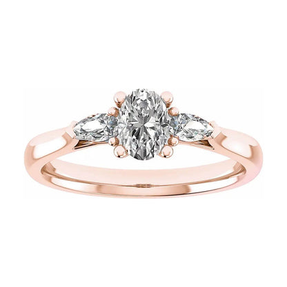 Oval & Pear Rose Gold Lab Grown Diamond Trilogy - Lester & Brown