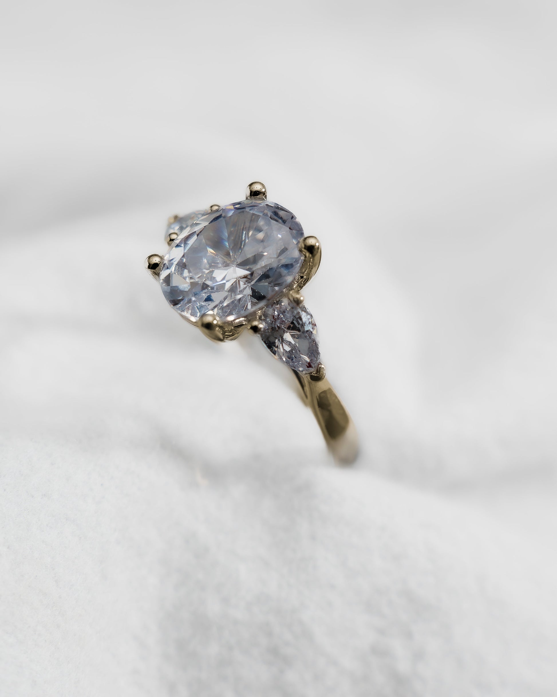 Oval & Pear Yellow Gold Lab Grown Diamond Trilogy - Lester & Brown