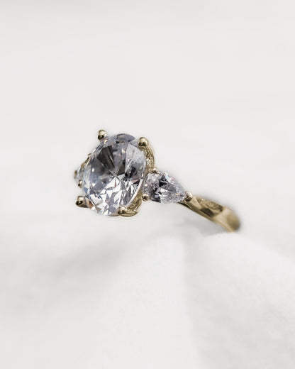 Oval & Pear Yellow Gold Lab Grown Diamond Trilogy - Lester & Brown