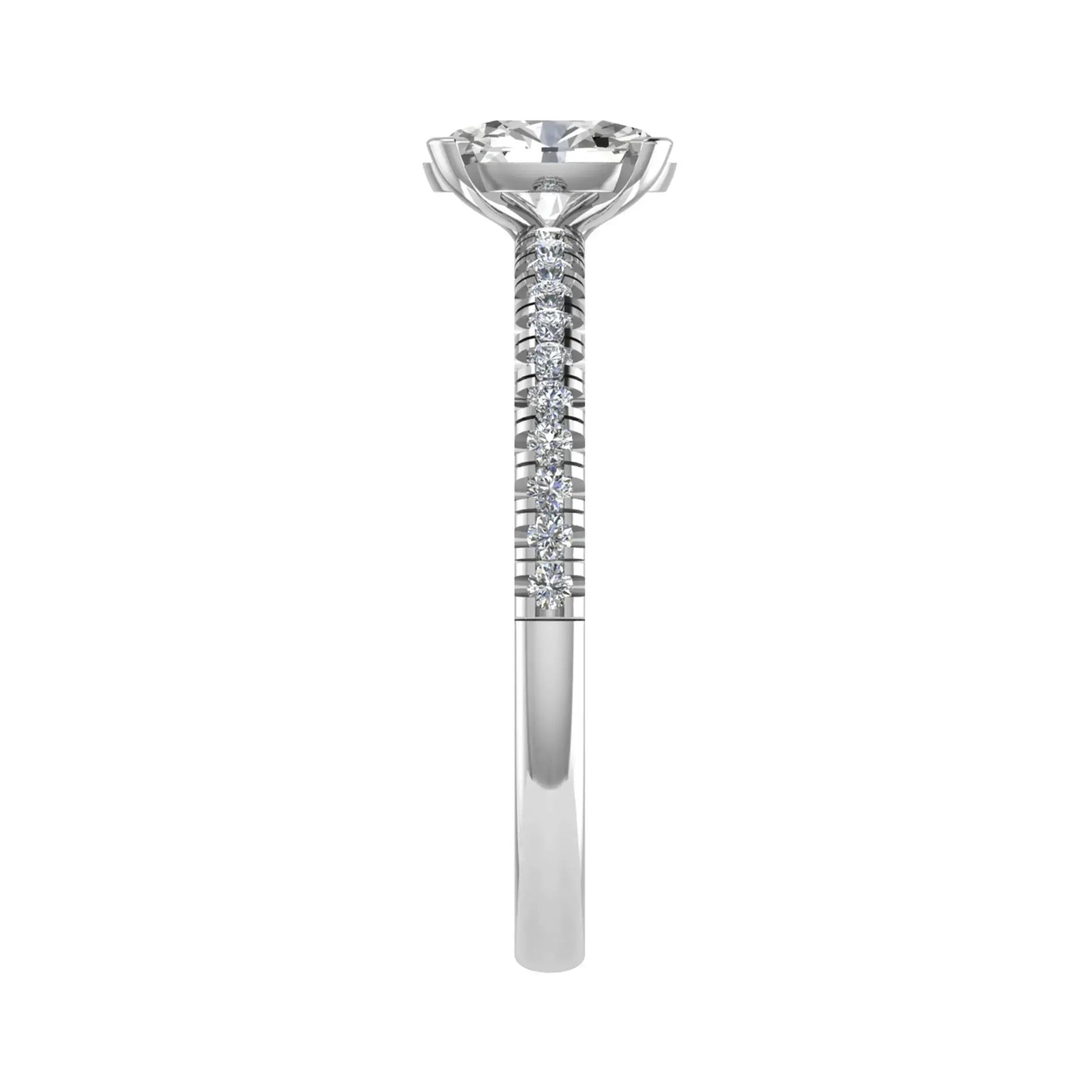 Oval Platinum Lab Grown Diamond Set Shoulders - Lester & Brown