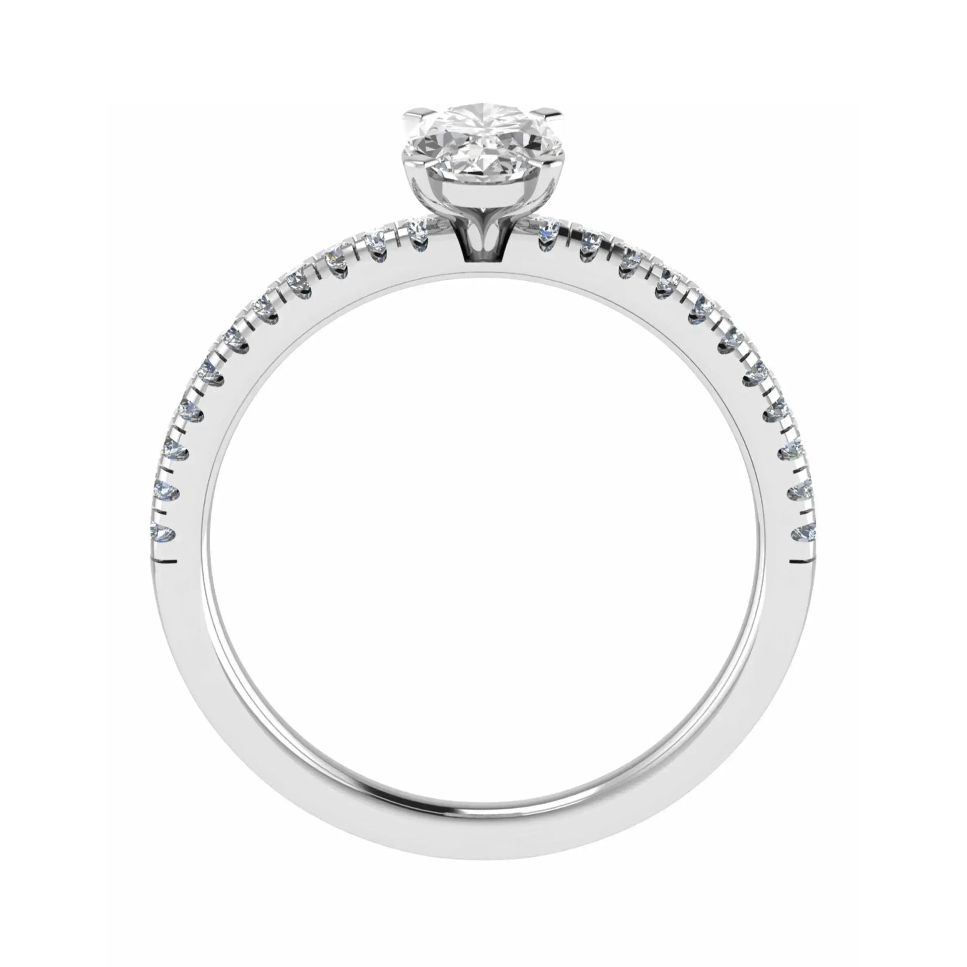 Oval Platinum Lab Grown Diamond Set Shoulders - Lester & Brown