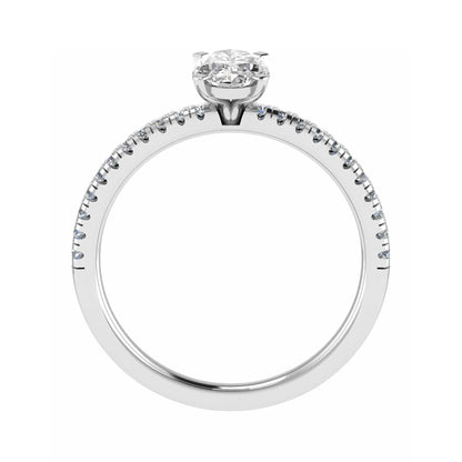 Oval Platinum Lab Grown Diamond Set Shoulders - Lester & Brown
