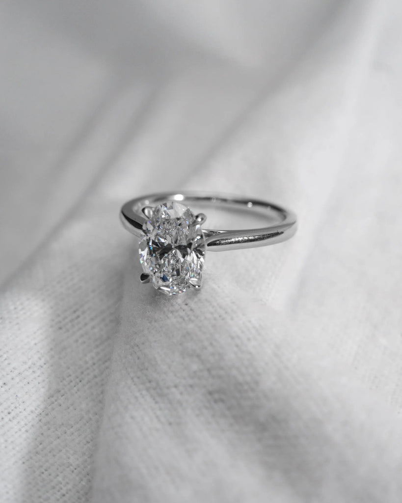 Oval Platinum Lab Grown Diamond Solitaire - Lester & Brown