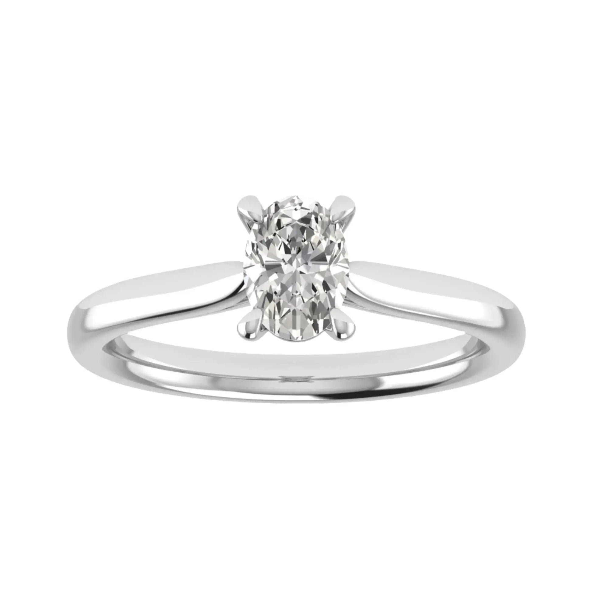Oval Platinum Lab Grown Diamond Solitaire - Lester & Brown