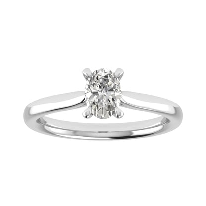 Oval Platinum Lab Grown Diamond Solitaire - Lester & Brown