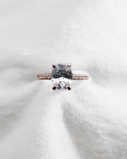 Oval Rose Gold Lab Grown Diamond Set Shoulders - Lester & Brown