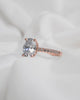 Oval Rose Gold Lab Grown Diamond Set Shoulders (Hidden Halo) - Lester & Brown