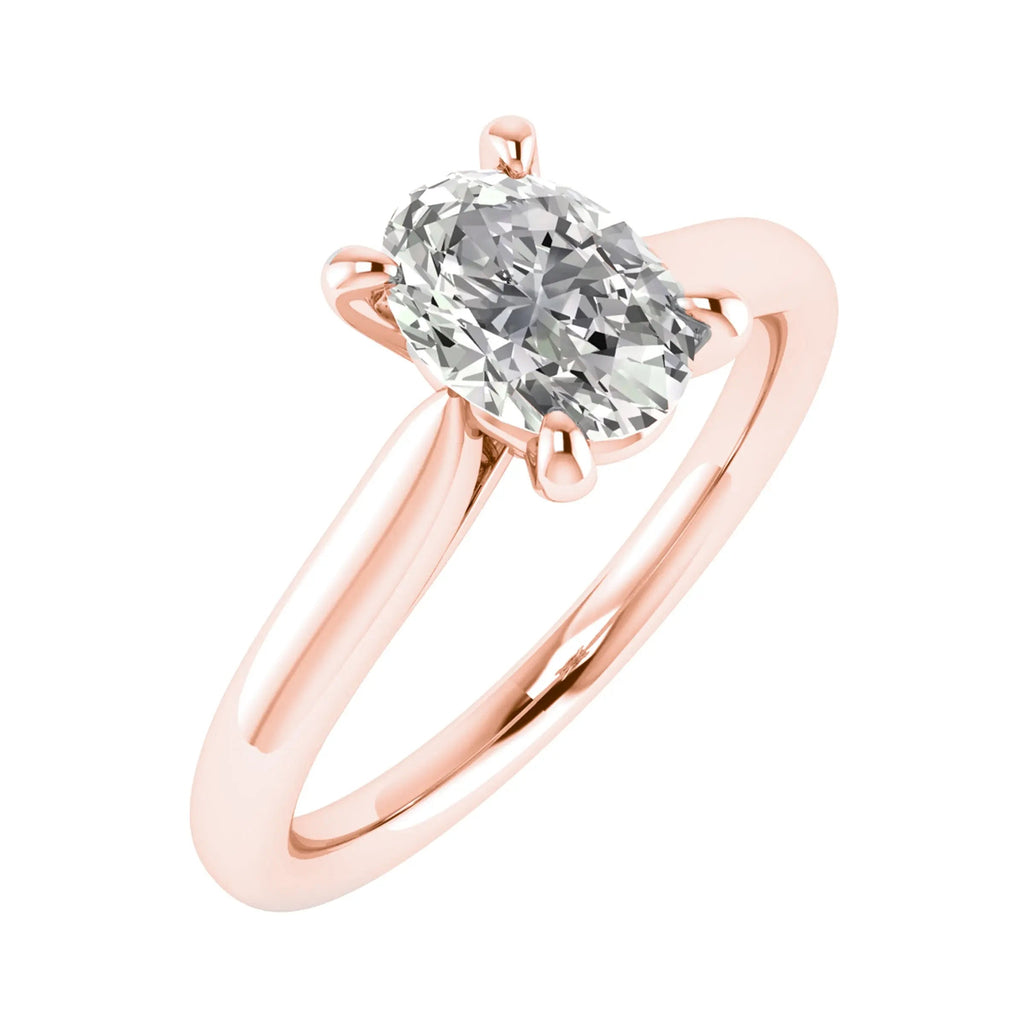 Oval Rose Gold Lab Grown Diamond Solitaire - Lester & Brown