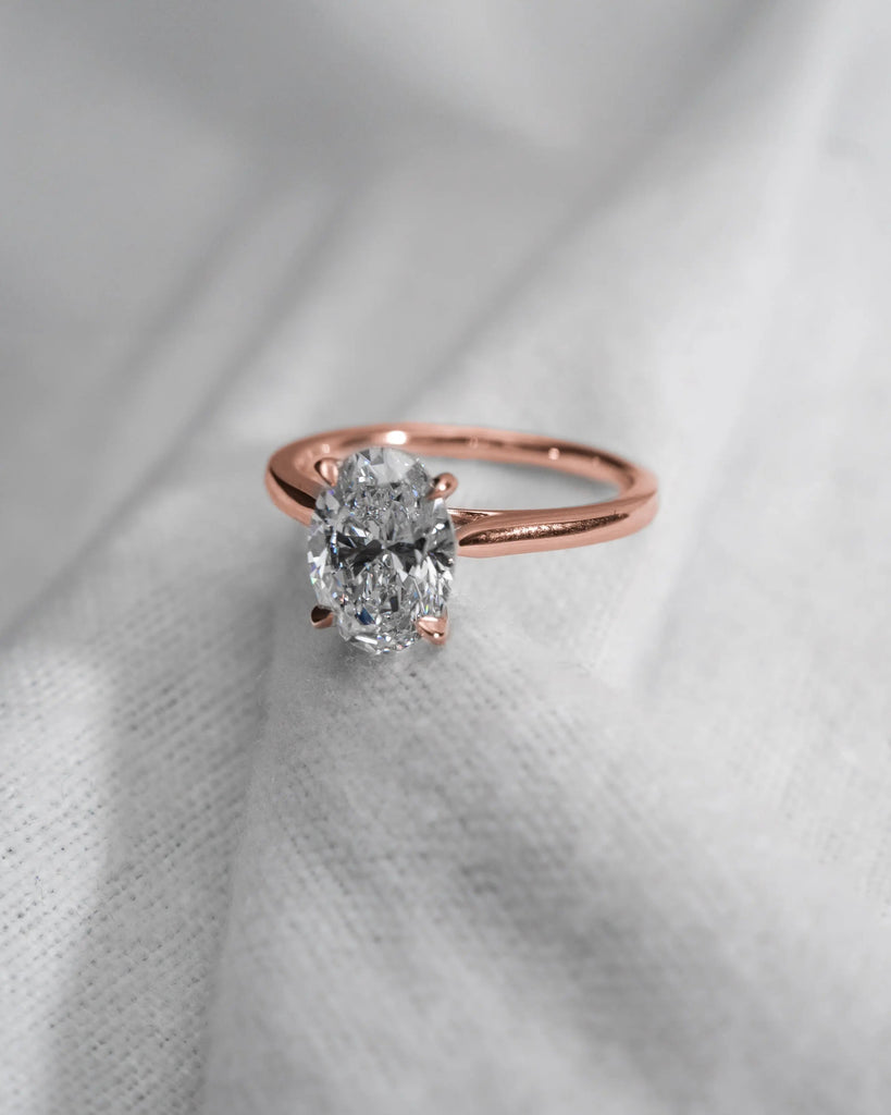 Oval Rose Gold Lab Grown Diamond Solitaire - Lester & Brown