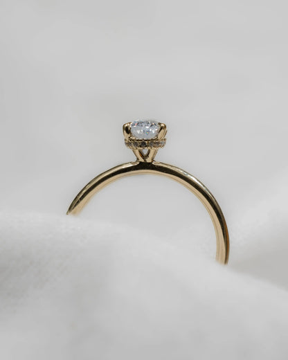Oval Yellow Gold Lab Grown Diamond (Hidden Halo) - Lester & Brown