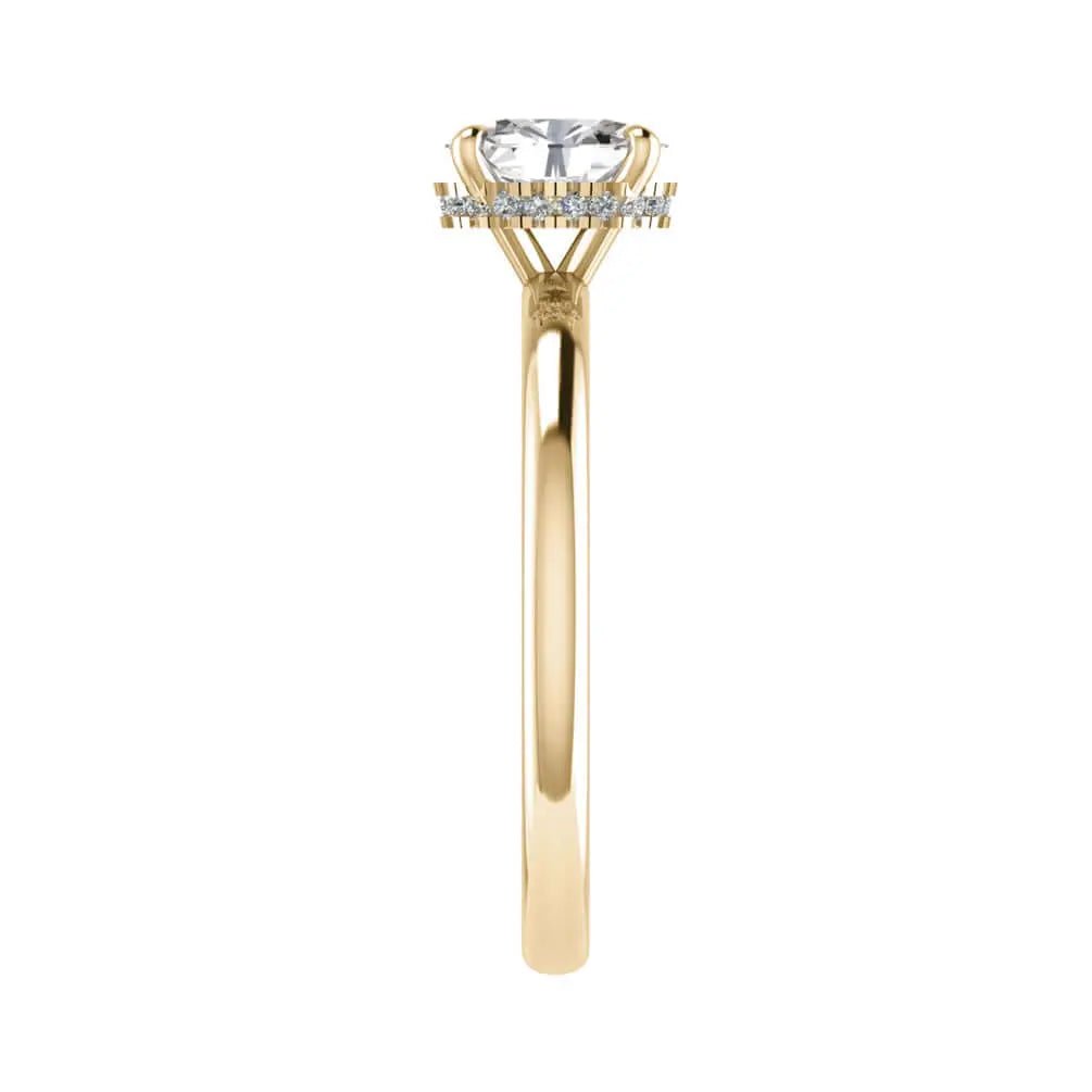 Oval Yellow Gold Lab Grown Diamond (Hidden Halo) - Lester & Brown