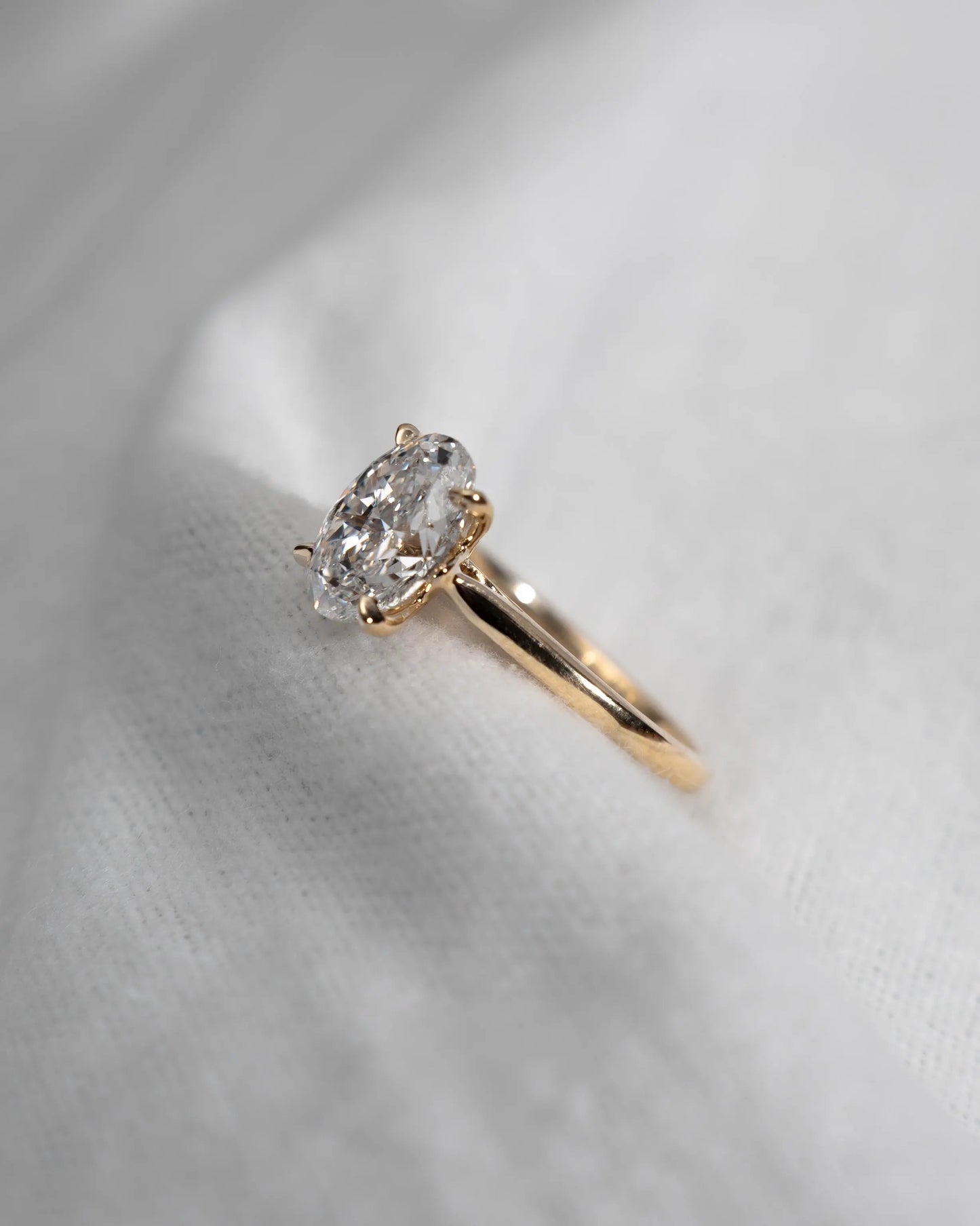 Oval Yellow Gold Lab Grown Diamond Solitaire - Lester & Brown