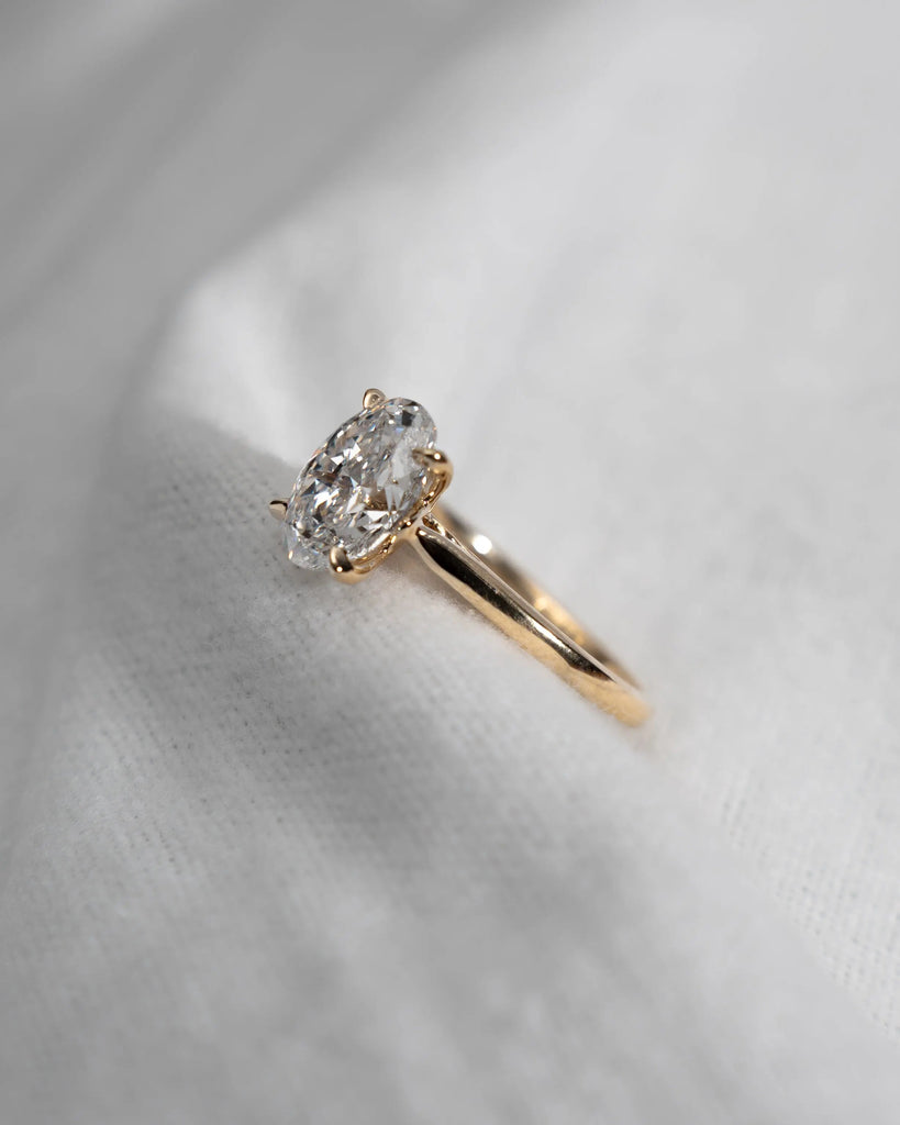 Oval Yellow Gold Lab Grown Diamond Solitaire - Lester & Brown