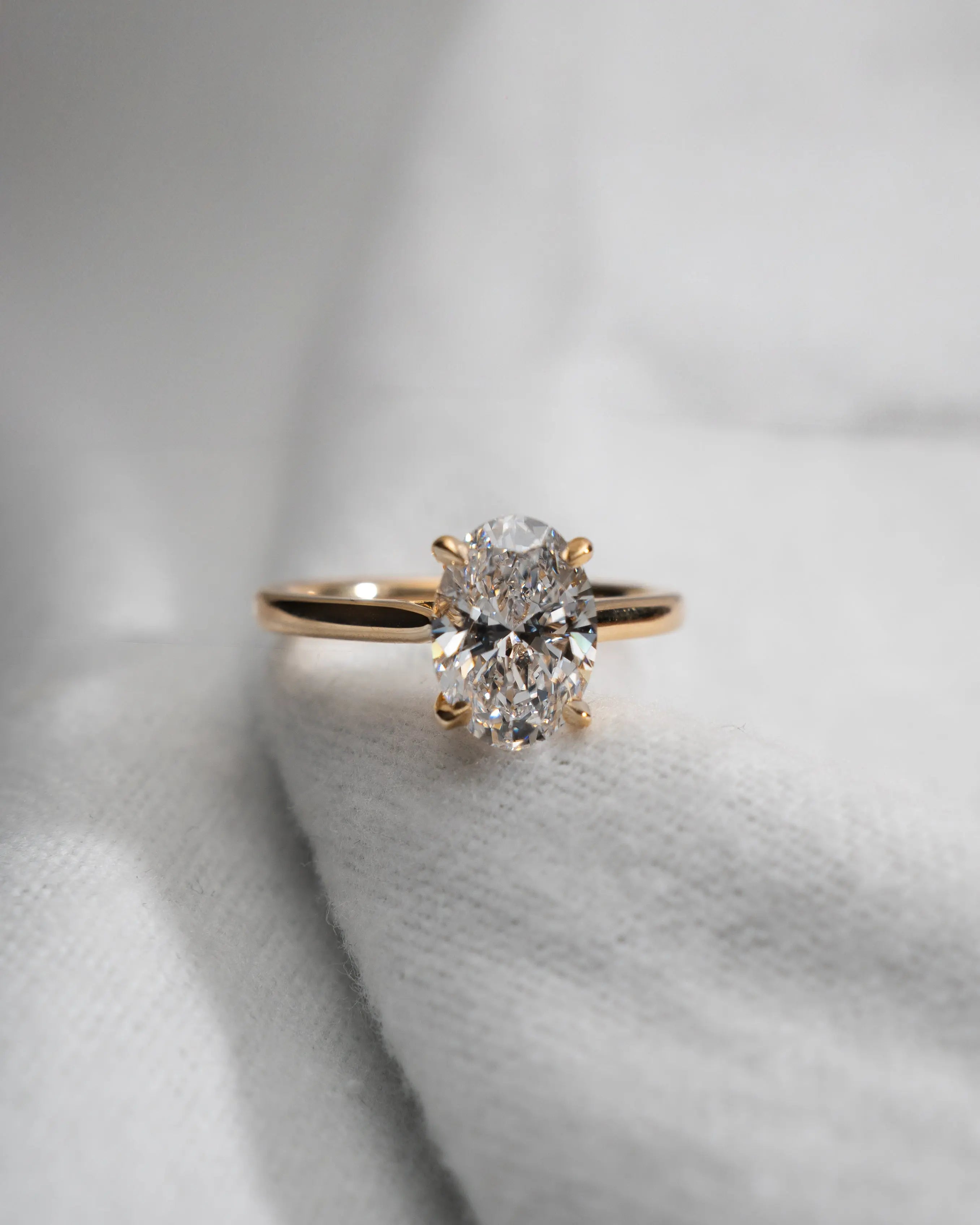 Lester Rings Yellow Gold Oval Lab Diamond Engagement Ring – Lester & Brown