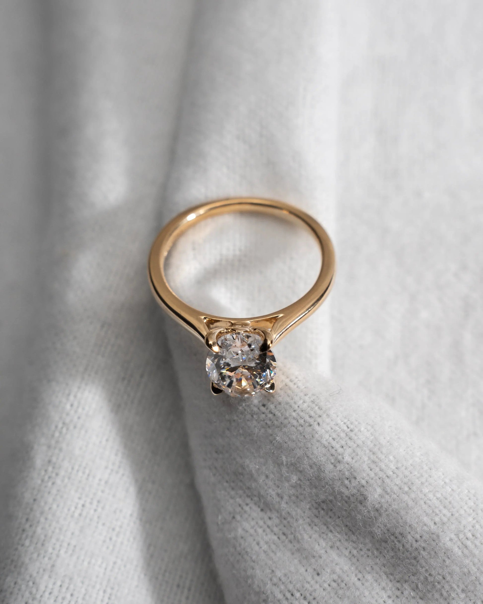 Oval Yellow Gold Lab Grown Diamond Solitaire - Lester & Brown