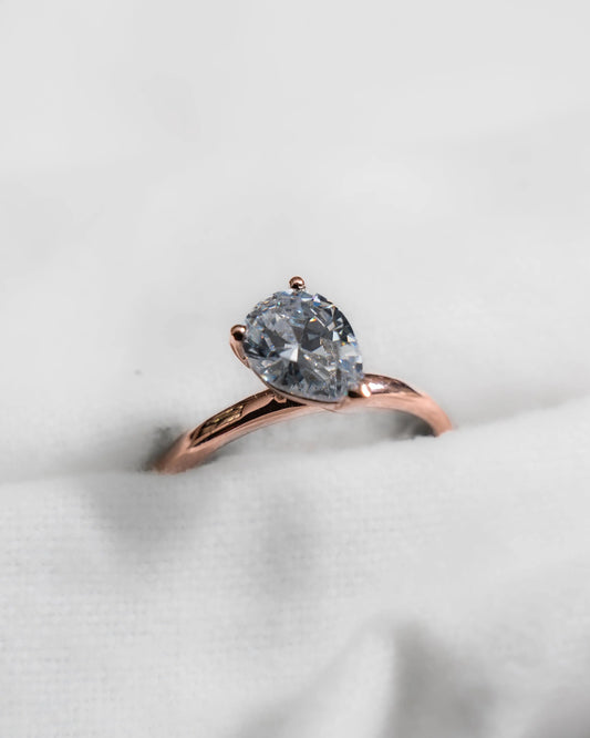 Pear Rose Gold Lab Grown Diamond Solitaire - Lester & Brown