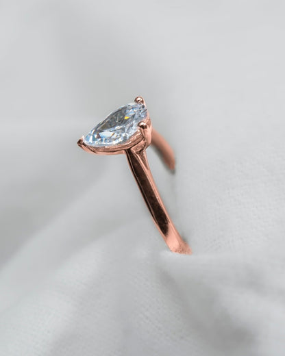 Pear Rose Gold Lab Grown Diamond Solitaire - Lester & Brown