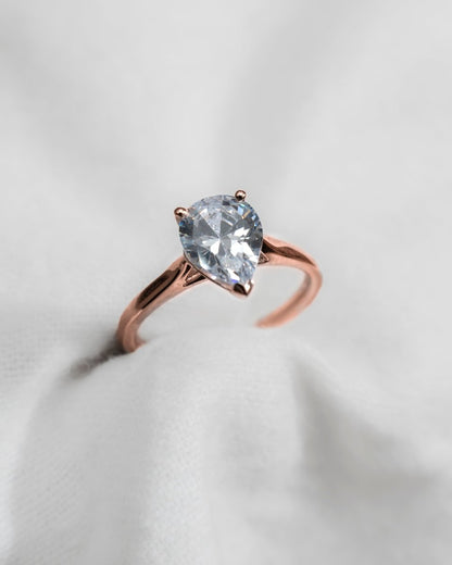 Pear Rose Gold Lab Grown Diamond Solitaire - Lester & Brown