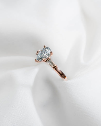 Pear & Tapered Baguette | Rose Gold Lab Grown Diamond Trilogy Engagement Ring - Lester & Brown