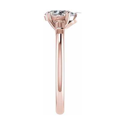 Pear & Tapered Baguette | Rose Gold Lab Grown Diamond Trilogy Engagement Ring - Lester & Brown