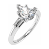 Pear & Tapered Baguette | White Gold Lab Grown Diamond Trilogy Engagement Ring - Lester & Brown