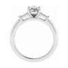 Pear & Tapered Baguette | White Gold Lab Grown Diamond Trilogy Engagement Ring - Lester & Brown