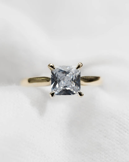 Princess Yellow Gold Lab Grown Diamond Solitaire - Lester & Brown