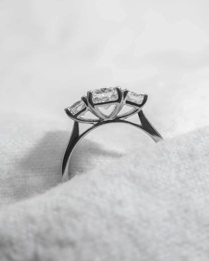 Radiant 18K White Gold Lab Grown Diamond Trilogy - Lester & Brown