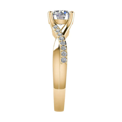 Round 18K Yellow Gold Lab Grown Diamond Set Shoulders - Lester & Brown