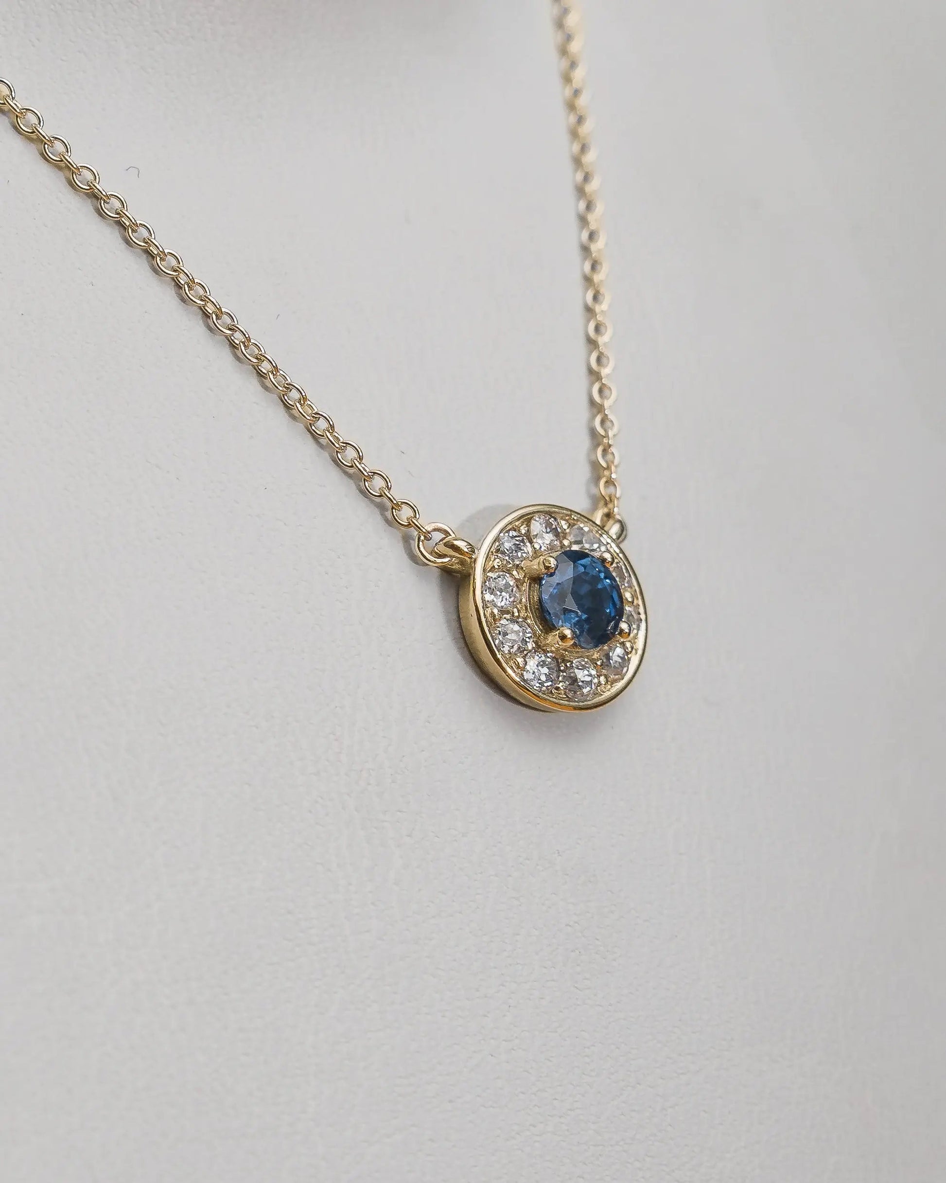 Round 1ct Vivid Blue Lab - Grown Diamond Cluster | 18k Yellow Gold - Lester & Brown