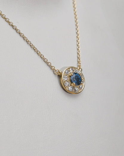 Round 1ct Vivid Blue Lab - Grown Diamond Cluster | 18k Yellow Gold - Lester & Brown