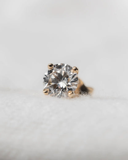 Round Lab Grown Diamond Stud Earrings | 18K Yellow Gold - Lester & Brown