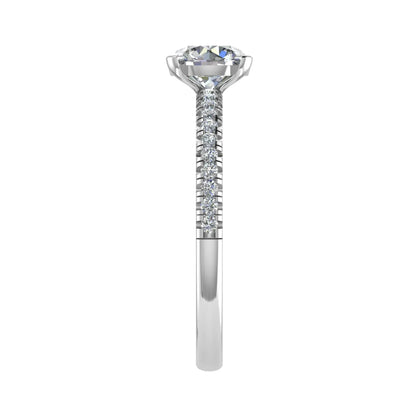 Round Platinum Lab Grown Diamond Set Shoulders - Lester & Brown