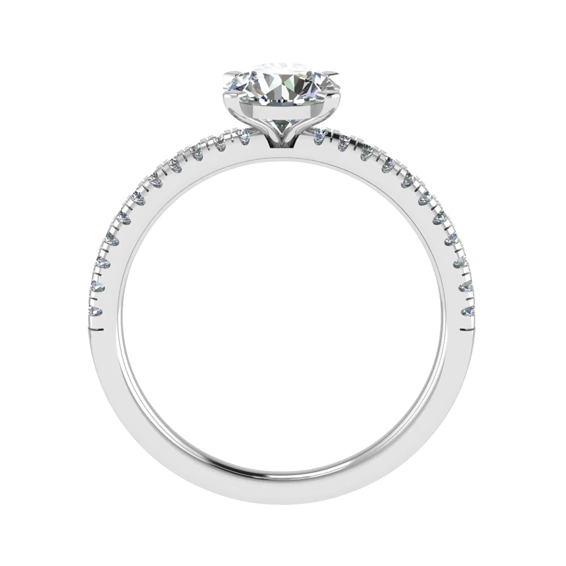 Round Platinum Lab Grown Diamond Set Shoulders - Lester & Brown