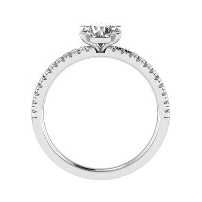 Round Platinum Lab Grown Diamond Set Shoulders - Lester & Brown