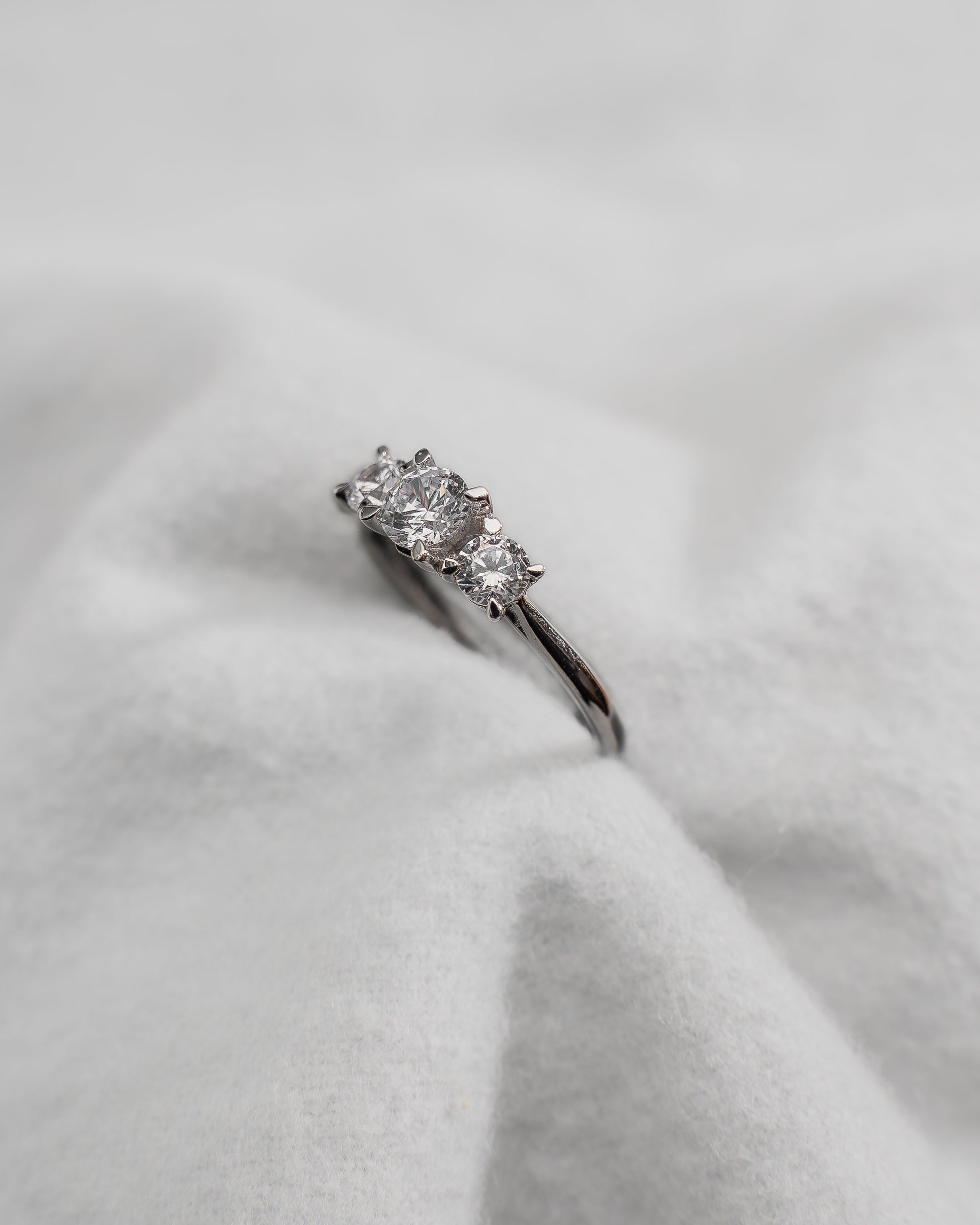 Round Platinum Lab Grown Diamond Trilogy - Lester & Brown